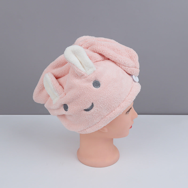 Rabbit Ear Dry Hair Cap Absorbent And Quick-drying Coral Fleece Dry Hair Towel - Hair Your Lux