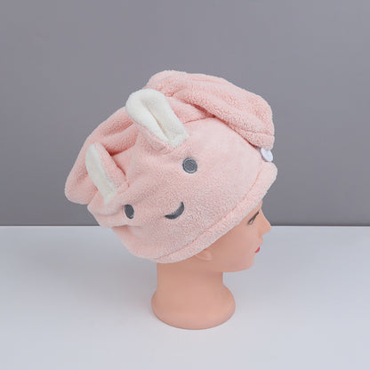 Rabbit Ear Dry Hair Cap Absorbent And Quick-drying Coral Fleece Dry Hair Towel - Hair Your Lux
