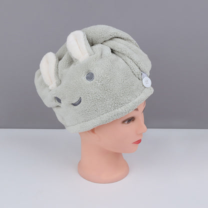 Rabbit Ear Dry Hair Cap Absorbent And Quick-drying Coral Fleece Dry Hair Towel - Hair Your Lux