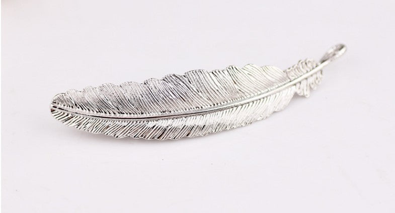 Metal Silver and Gold Color Feather Hair Clip Barette Decorative Headwear French Hair Accessories for Women and Girls Headdress - Hair Your Lux