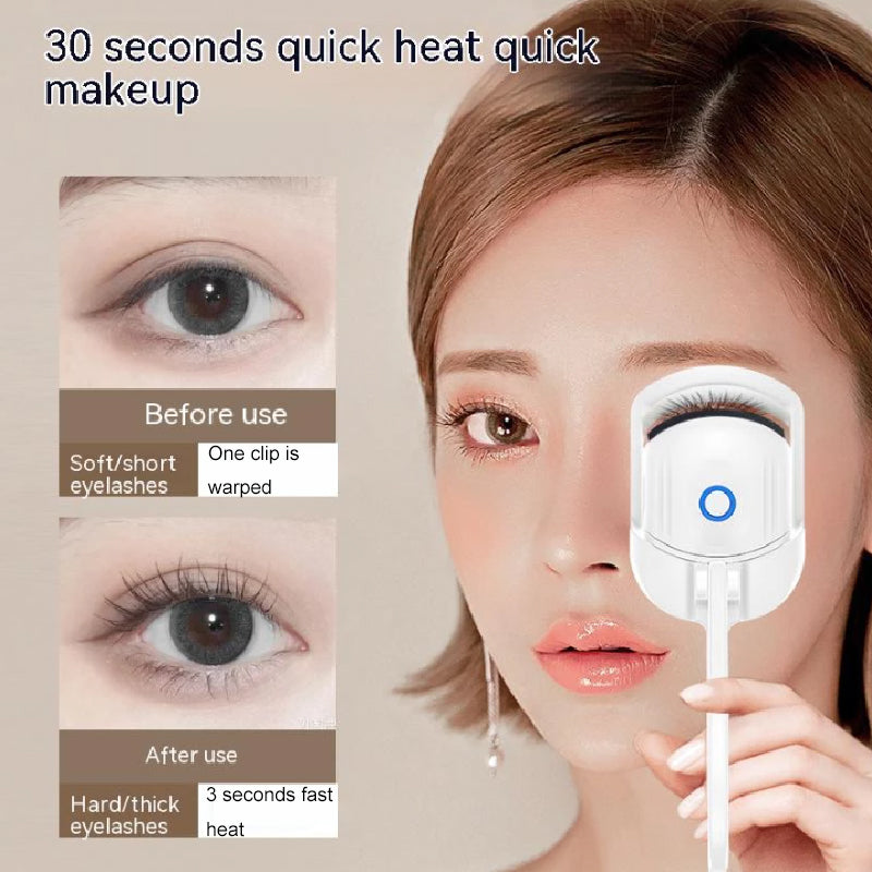 Eyelash Curler Portable Electric Heated Comb Eye Lash Long Lasting Eyelashes Curls Thermal Eyelash Curler Makeup Tools Heated Eyelash Curlers,Rechargeable Electric Eyelash Curler,Handheld Eyelash Heat - Hair Your Lux