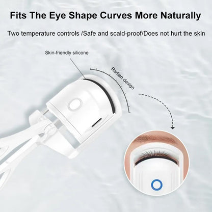 Eyelash Curler Portable Electric Heated Comb Eye Lash Long Lasting Eyelashes Curls Thermal Eyelash Curler Makeup Tools Heated Eyelash Curlers,Rechargeable Electric Eyelash Curler,Handheld Eyelash Heat - Hair Your Lux