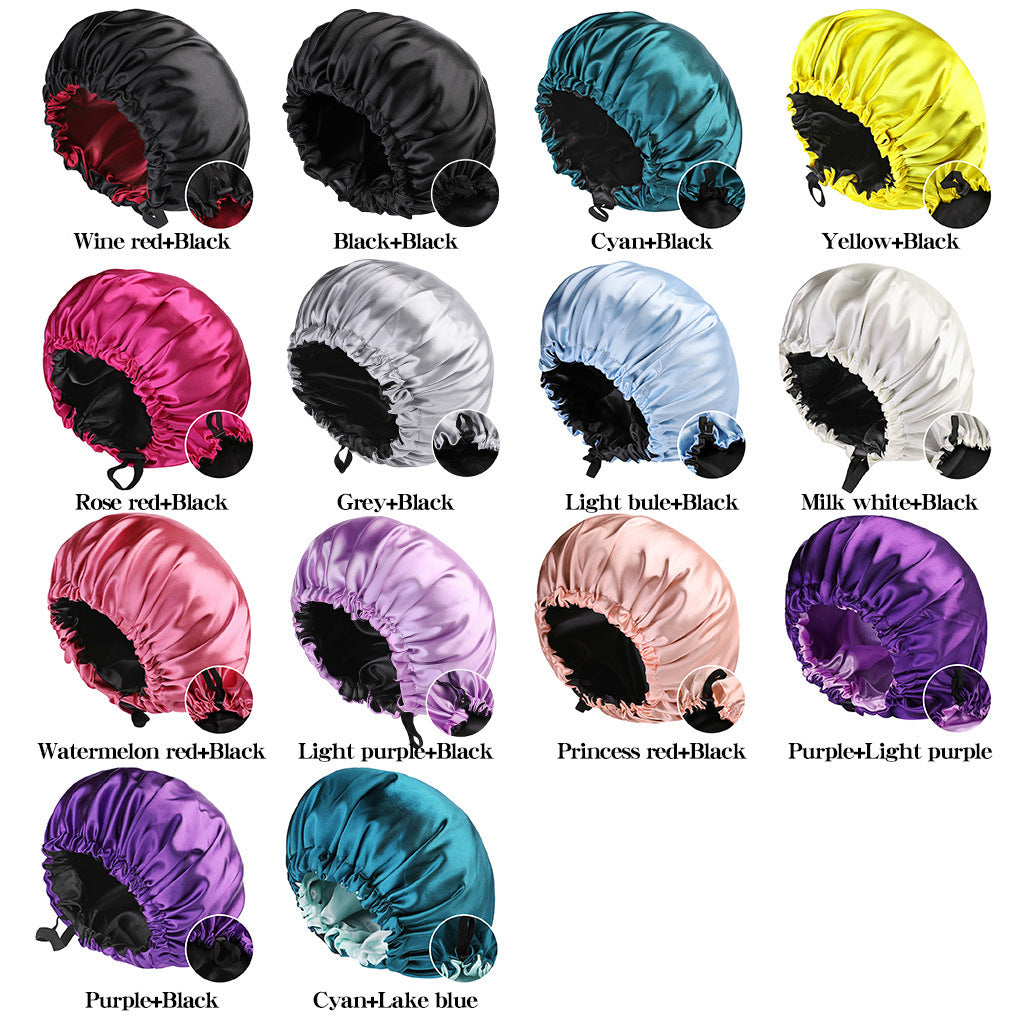 Double-layer Satin Sleeping Hat