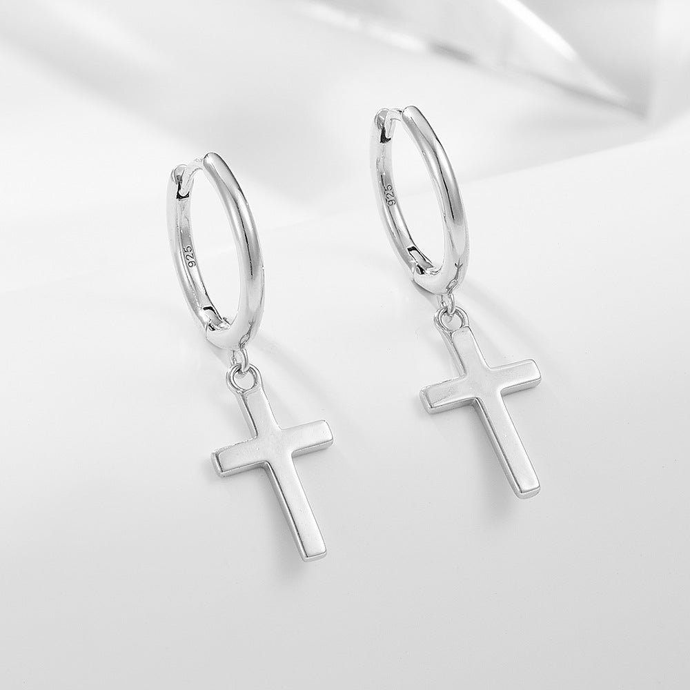 European And American S925 Sterling Silver Cross Earrings Earrings For Women - Hair Your Lux