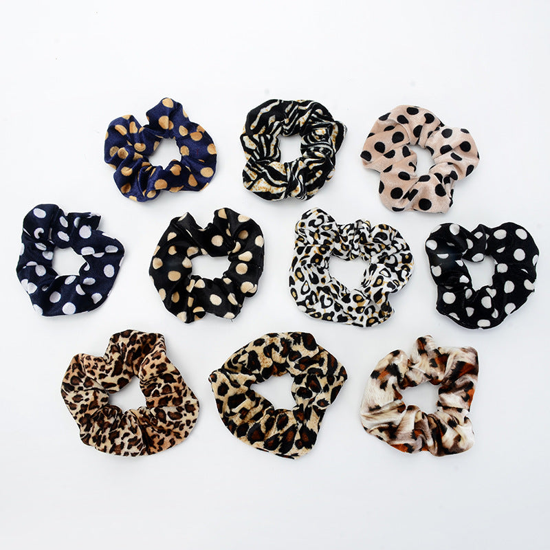 Vintage leopard spotted hair circle fabric hair accessory - Hair Your Lux