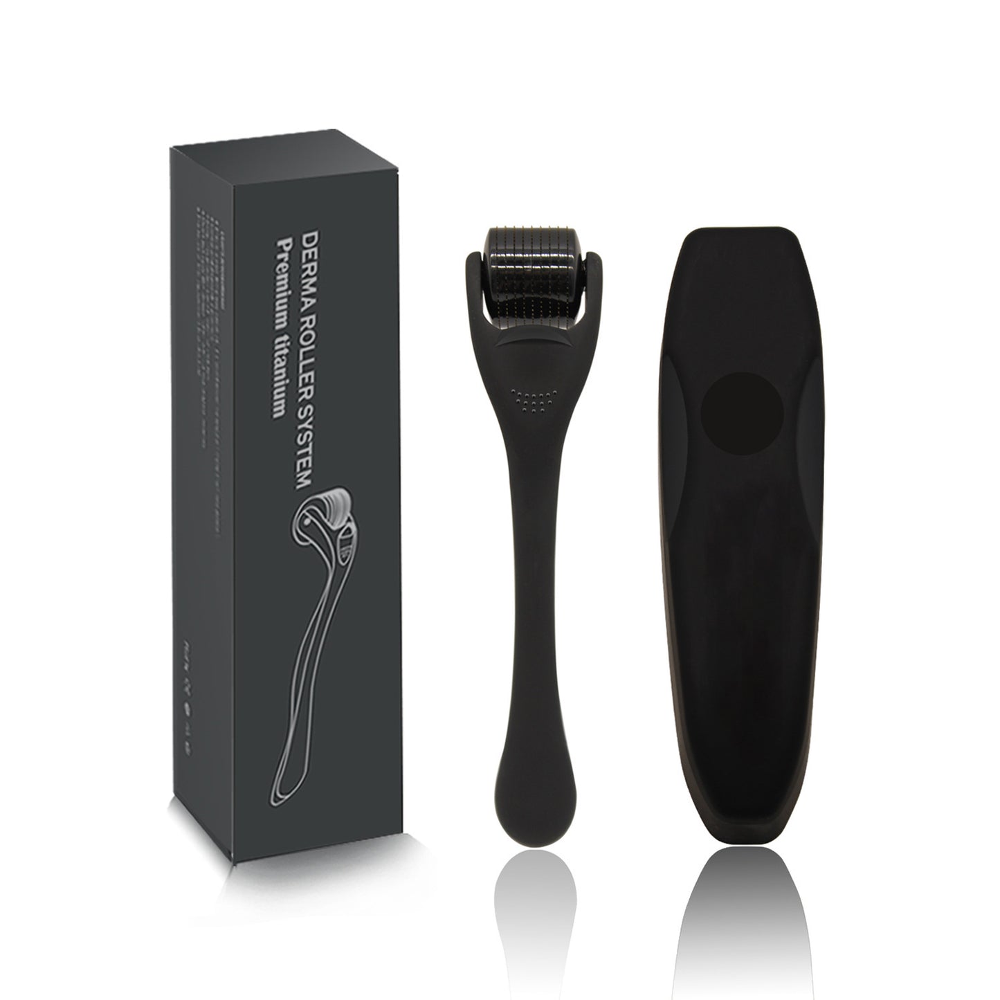 Hair Growth Microneedling Roller for Scalp Frosted Black Titanium Alloy Needles
