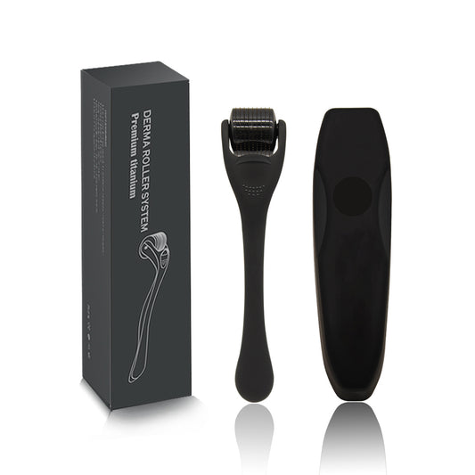 Hair Growth Microneedling Roller for Scalp Frosted Black Titanium Alloy Needles