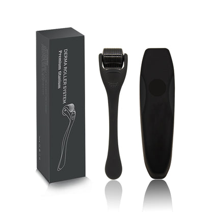 Hair Growth Microneedling Roller for Scalp Frosted Black Titanium Alloy Needles