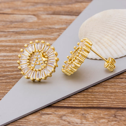 Fashion Letter Earrings for Women Gold Studs Jewelry - Hair Your Lux