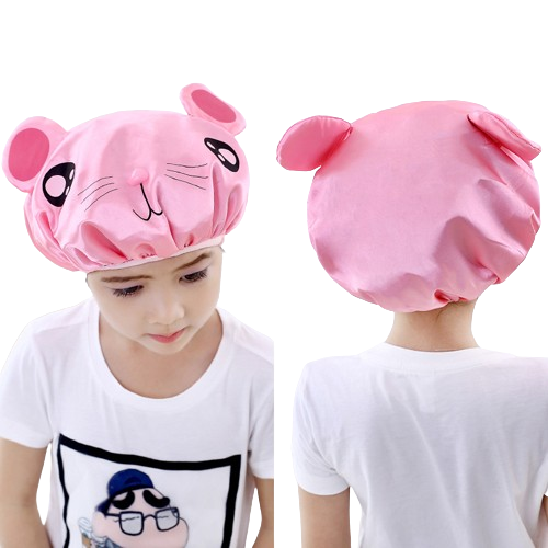 Home Kids Shower Cap, Double-Layer Waterproof Reusable Elastic Animal Bathing Shower Hat, Fun Cute Cartoon Bath Caps for Boy Girls - Hair Your Lux