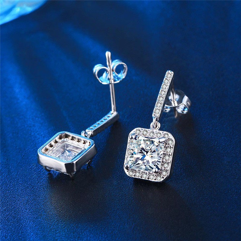 Top Quality Austrian Crystal Big Geomatric CZ Fashion Luxury Zircon Women Ear Stud Earrings Elegant Earring For Party - Hair Your Lux