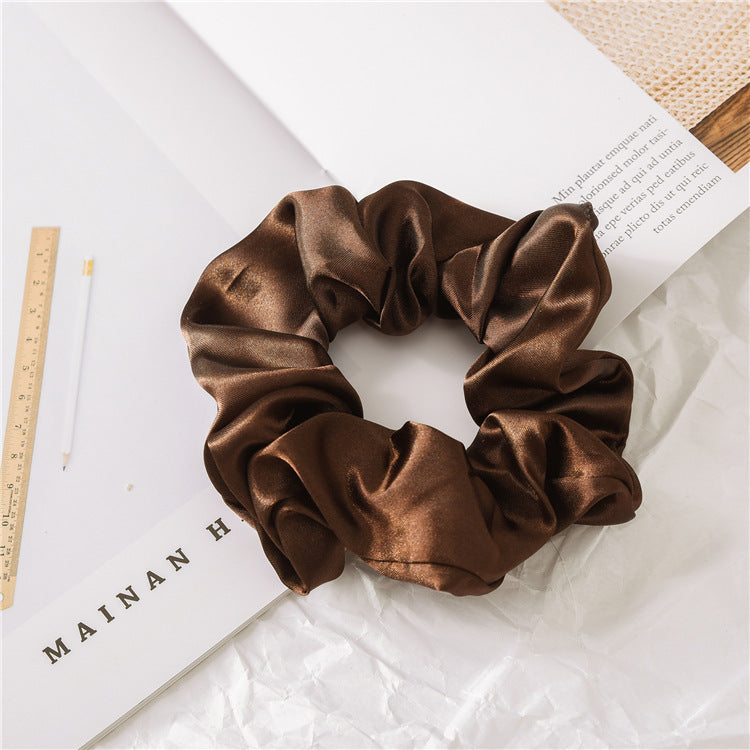 Satin Cloth Large Intestine Circle Hair Tie Set Solid Color - Hair Your Lux