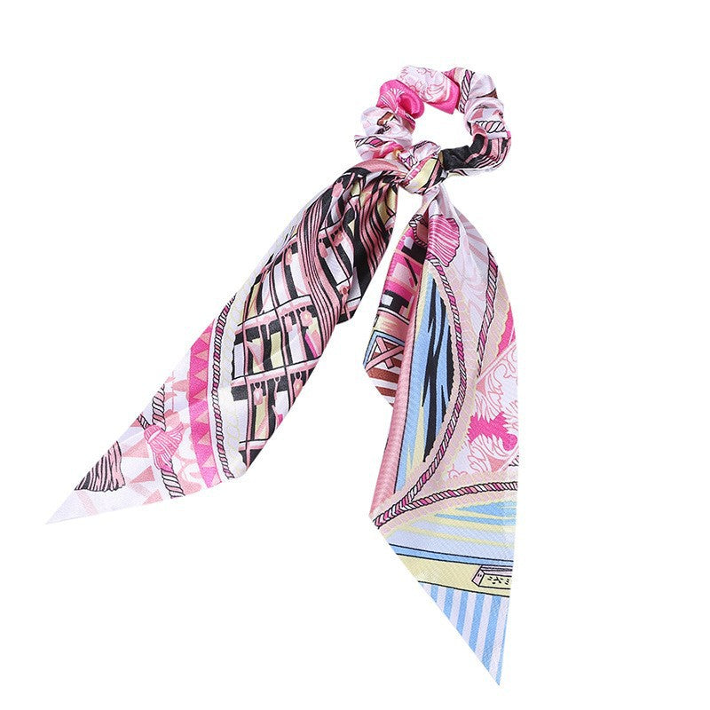 Fashion Long Streamer Printed Fabric Tie Hair Accessory For Ponytail Tie-up Hair Top Cuft - Hair Your Lux