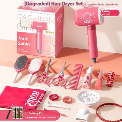 Children's Hairdressers Salon Barber Set Hair Dryer Clip Hair Curler Toy Suit