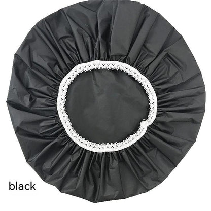 Solid Color Shower Cap Single Layer Plastic Dustproof Shower Cap Home Practical Shower Cap Kitchen Lampblack Cap Manufacturer - Hair Your Lux