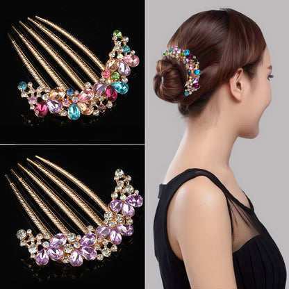 Elegant Crystal Hair Comb Pin - Hair Your Lux