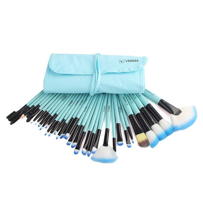 Professional 32Pcs Makeup Brush Foundation Eye Shadows Powder Blue Make Up Brushes Tools Cosmetic Bag pincel maquiagem Brushes - Hair Your Lux