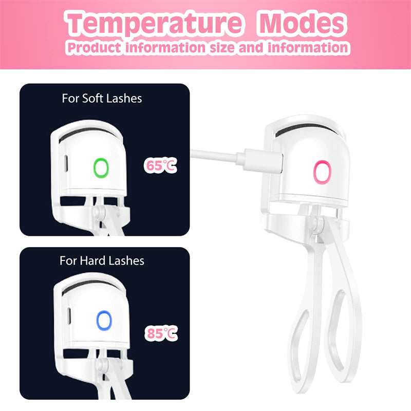 Heated Eyelash Curler Electric Temperature Control Mini Eyelash Curler Electric Portable Charging - Hair Your Lux