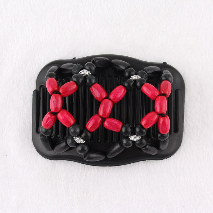 Fashion Magic Beads Elasticity Double Hair Comb Clip Stretchy Women Accessories - Hair Your Lux