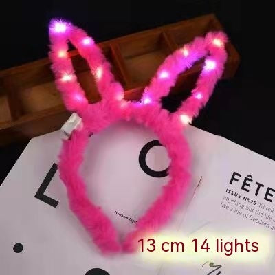 Luminous Plush 14 Lamp Rabbit Ears Headband