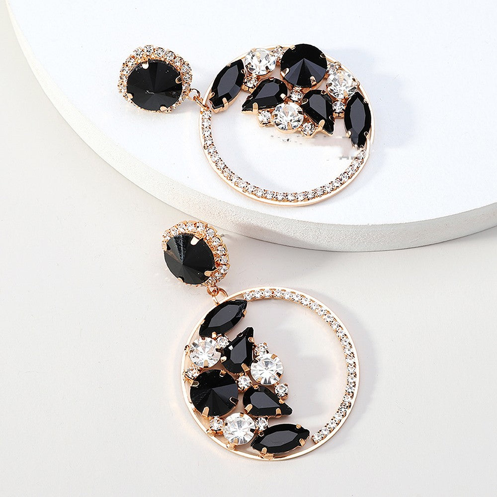 Inlaid Shiny Glass Alloy Earrings For Women - Hair Your Lux