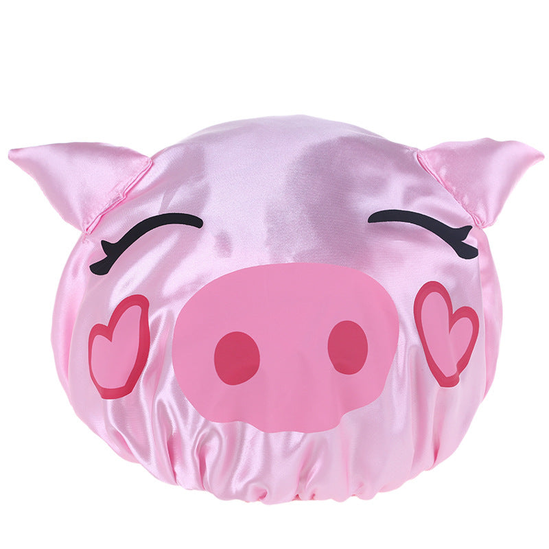 Home Kids Shower Cap, Double-Layer Waterproof Reusable Elastic Animal Bathing Shower Hat, Fun Cute Cartoon Bath Caps for Boy Girls - Hair Your Lux