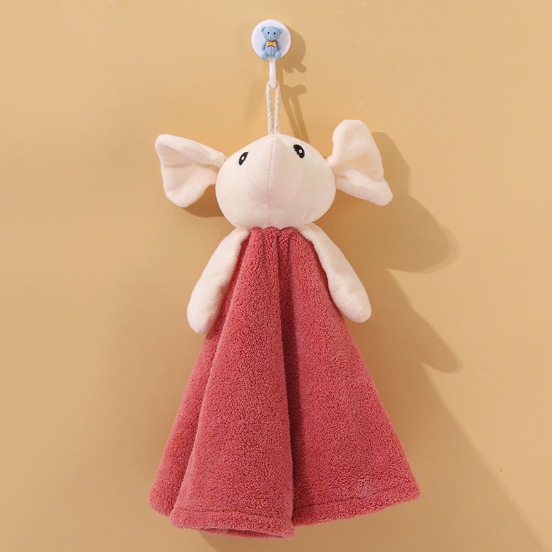 Coral Velvet Hanging Rabbit Towel - Hair Your Lux