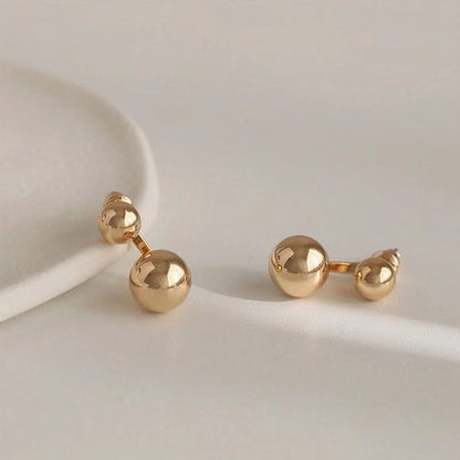 Golden Balls Stud Earrings For Women Temperamental Minority Design Earrings - Hair Your Lux