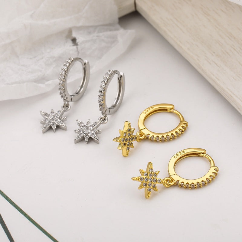 Silver Shiny Star Hoop Earrings For Women Hot Danity Gold Silver Color Party Jewelry - Hair Your Lux