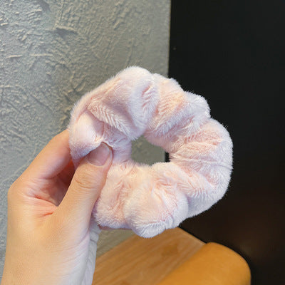 Plush Large Intestine Hair Ring Macaron Hair Band Cute Fluffy Hair Rope - Hair Your Lux