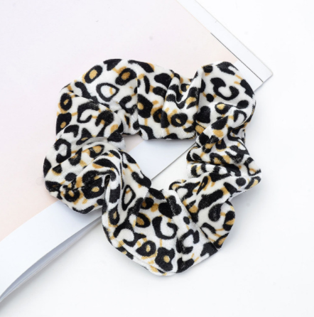 Vintage leopard spotted hair circle fabric hair accessory - Hair Your Lux