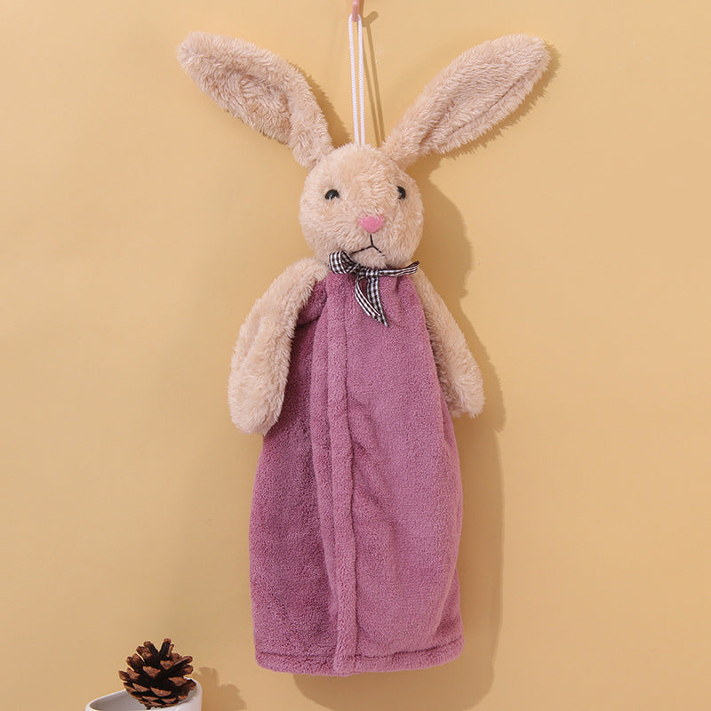 Coral Velvet Hanging Rabbit Towel - Hair Your Lux