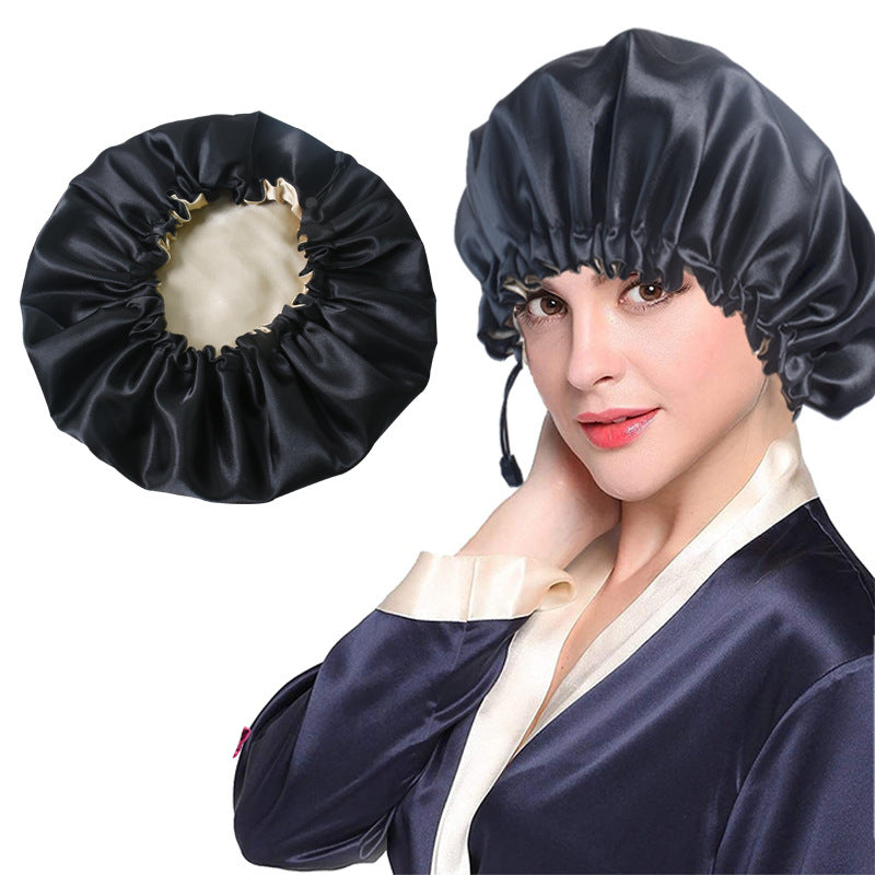 Shower Cap Soft Silk Dual-use Bath Cap Chemotherapy Cap For Hair cleansing - Hair Your Lux