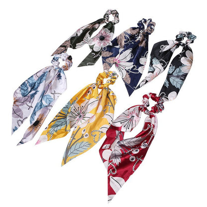 Fashion Long Streamer Printed Fabric Tie Hair Accessory For Ponytail Tie-up Hair Top Cuft - Hair Your Lux