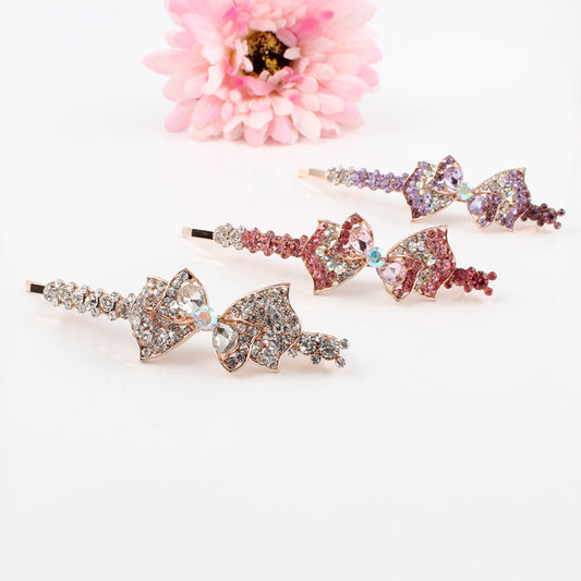 Rhinestone Hair Accessories Hairpin Side Clip Female Word Clip - Hair Your Lux