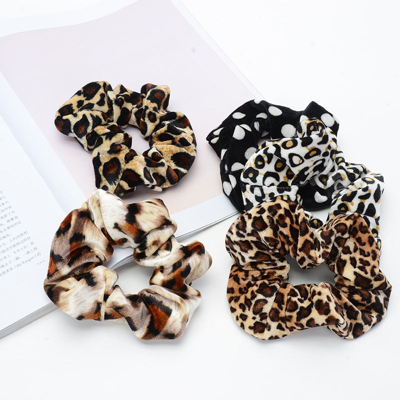 Vintage leopard spotted hair circle fabric hair accessory - Hair Your Lux