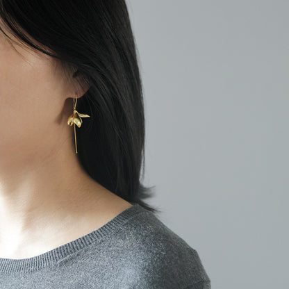 Gold Silver Earring Fashion Jewelry Elegant Magnolia Flower Dangle Earrings For Women Gifts - Hair Your Lux