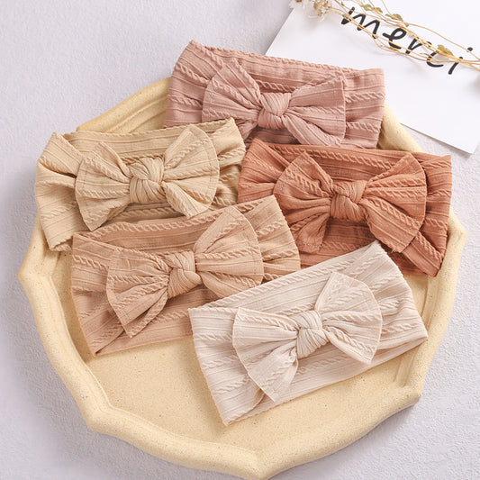 Super Soft Stretchy Wide Baby Girl Nylon Headbands with Bow Headwraps Hair Bows Bands Accessories for Baby Girls Boys Newborns Infants Toddlers - Hair Your Lux