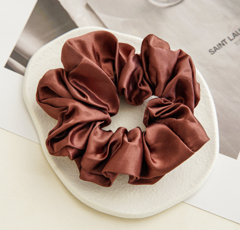 Satin Cloth Large Intestine Circle Hair Tie Set Solid Color - Hair Your Lux