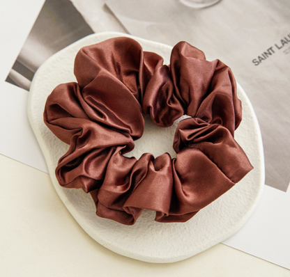 Satin Cloth Large Intestine Circle Hair Tie Set Solid Color - Hair Your Lux