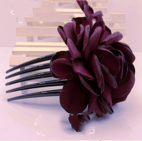 Fabric Burning And Ironing Edge Flower Hair Comb Five Teeth - Hair Your Lux