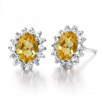 Natural Citrine Stone Earrings - Hair Your Lux