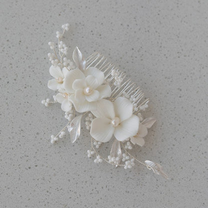 Flower Pearl Wedding Hair Comb Silver Gold Color Bride Headpieces Bridal Hair Accessories for Women and Girls - Hair Your Lux