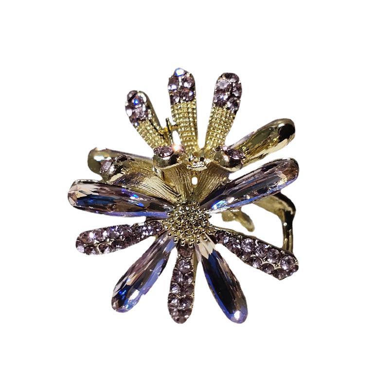 Metal Grab Clip Sweet And Simple Crystal Daisy Korean Elegant Hair Catch Summer - Hair Your Lux
