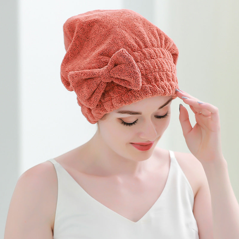 Microfiber Hair Drying Towels, Super Absorbent Turban Hair Towel Cap, Quick Dry Head Wrap With Bow-Knot Shower Cap For Curly, Long, Thick Hair & Wet Hair - Hair Your Lux