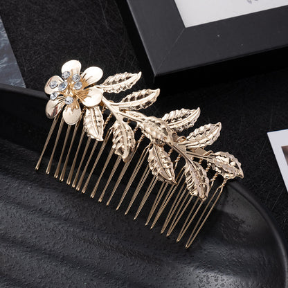 Golden Leaf Butterfly Vintage Alloy Hair Comb - Hair Your Lux