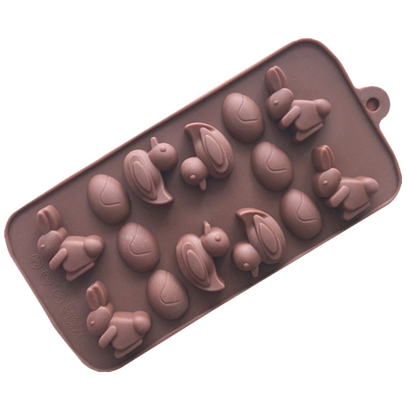 14-piece Duck Rabbit Egg Chocolate Cake Jelly Silicone Mold