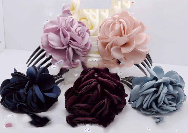 Fabric Burning And Ironing Edge Flower Hair Comb Five Teeth - Hair Your Lux