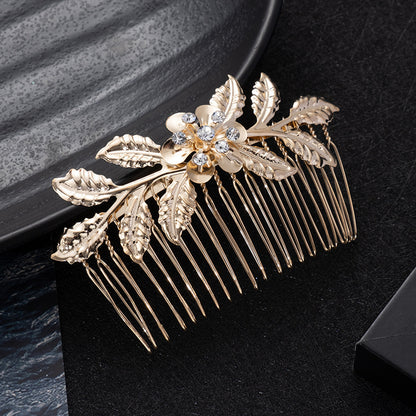 Golden Leaf Butterfly Vintage Alloy Hair Comb - Hair Your Lux