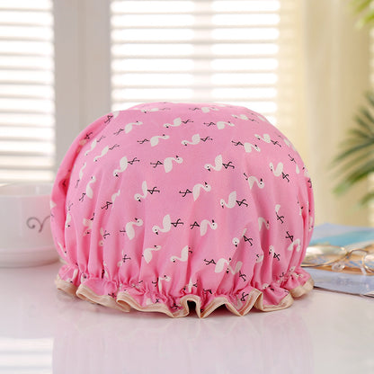 Double-layer Waterproof Shower Cap Disposable Hair - Hair Your Lux